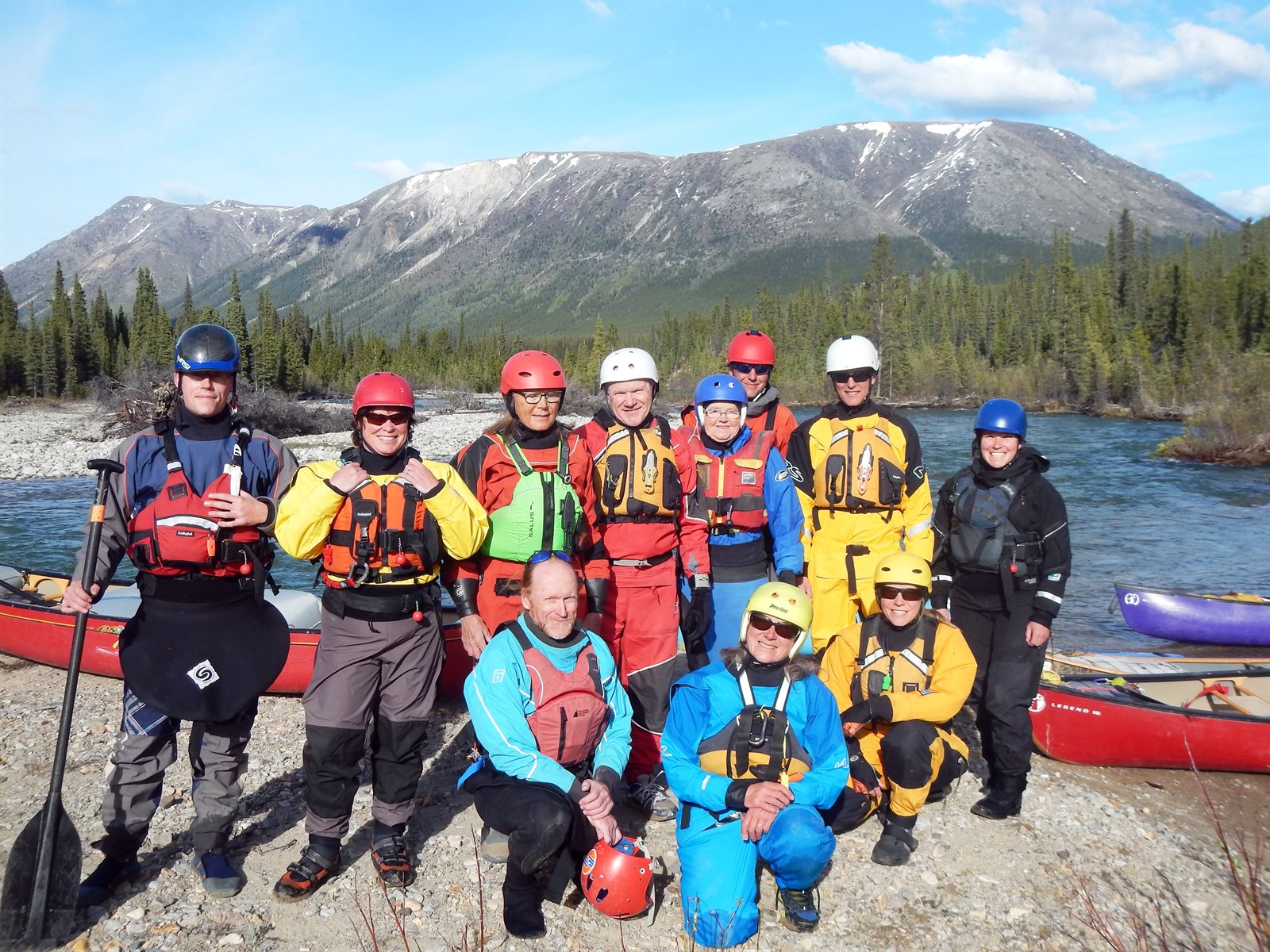 canoeing group with instructors