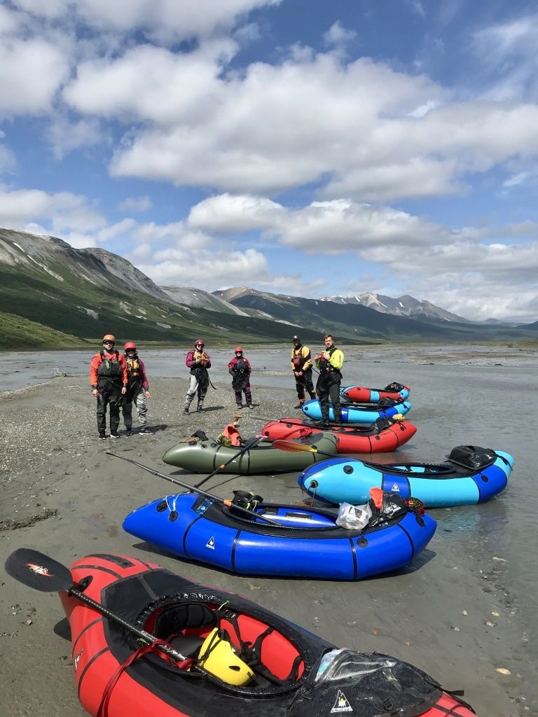 Packrafting group in the Yukon